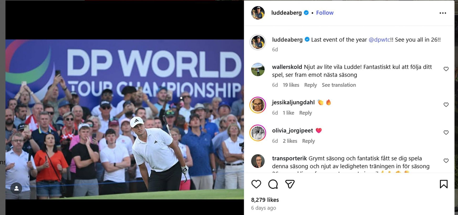 Ludvig Aberg shares ‘off szn’ with Dan Rapaport at the golf course/@luddeaberg