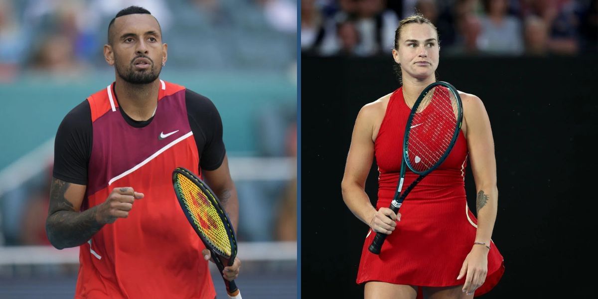 Nick Kyrgios (L) and Aryna Sabalenka. (Photos: Getty)