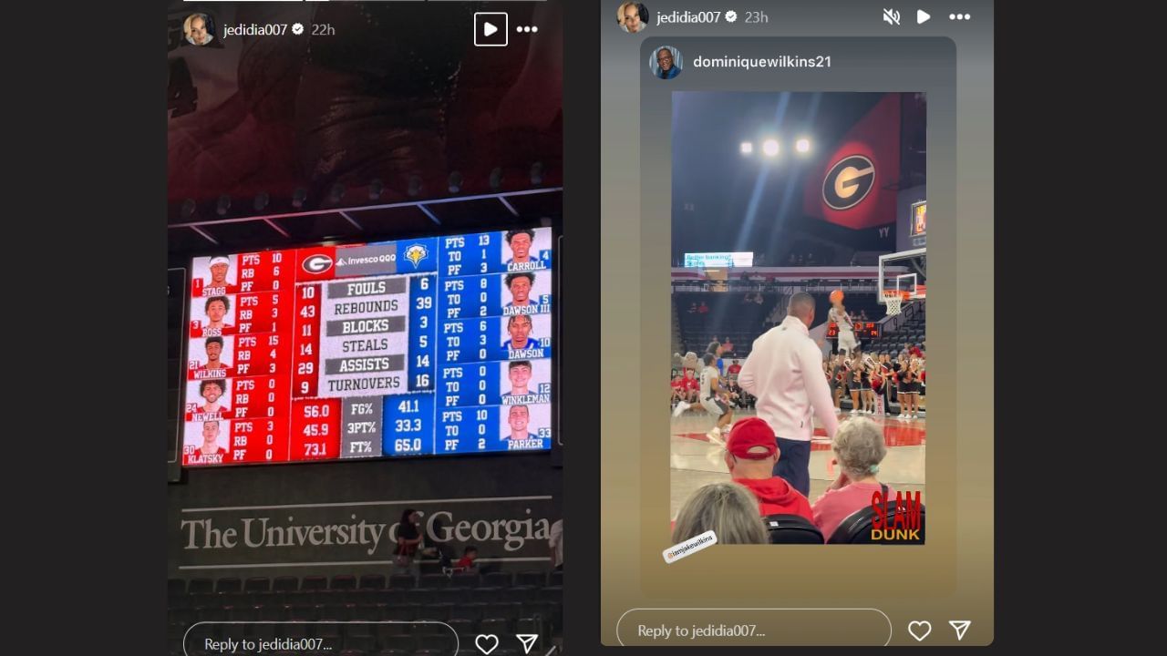 Wilkins&#039; wife, Jedidia, shares Jake&#039;s dunk on her IG story. (Credits: @jedidia007/IG)