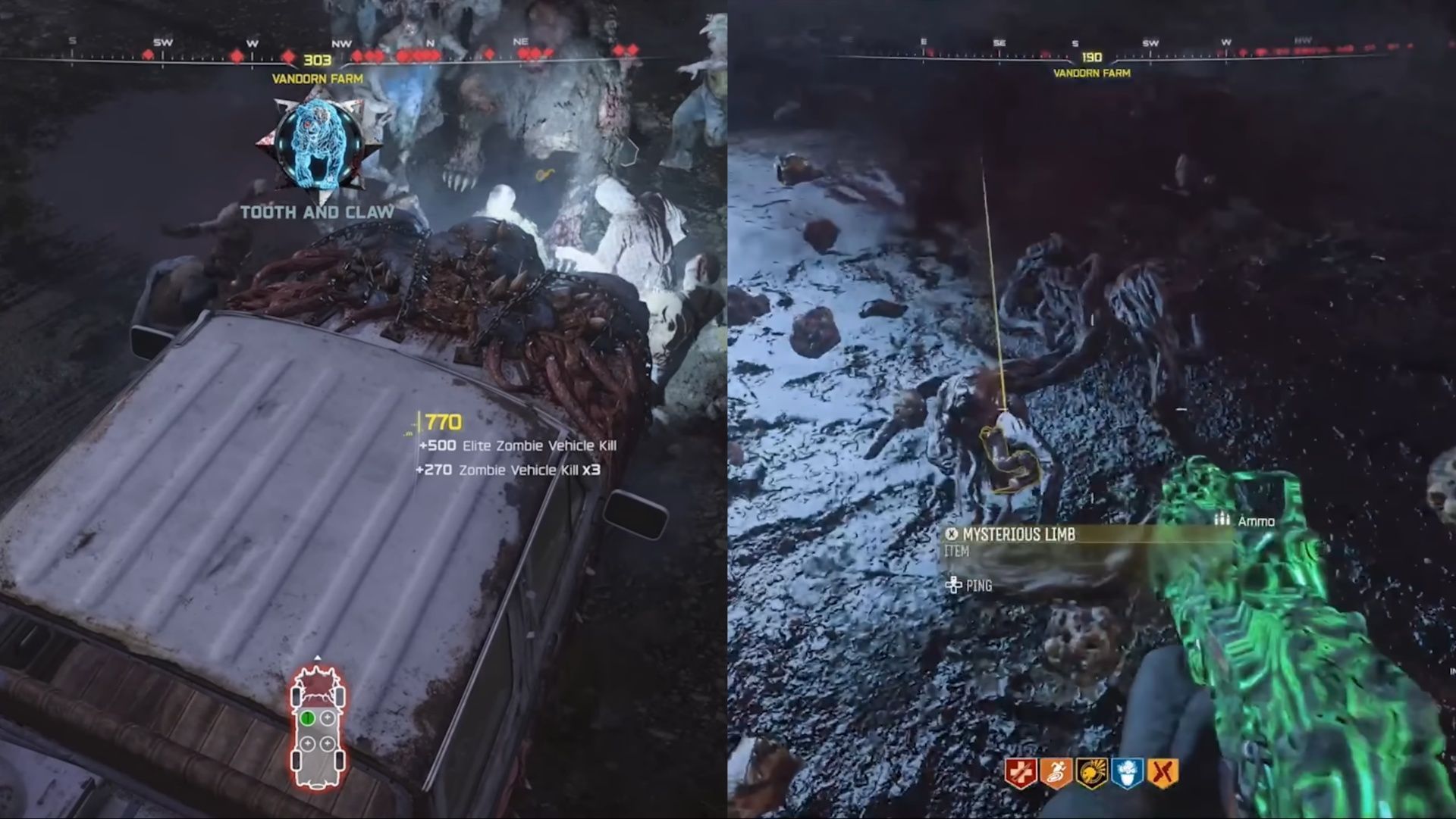 Collect the Mysterious Limb item (Image via Activision || YouTube/GRIZZ Viollent)