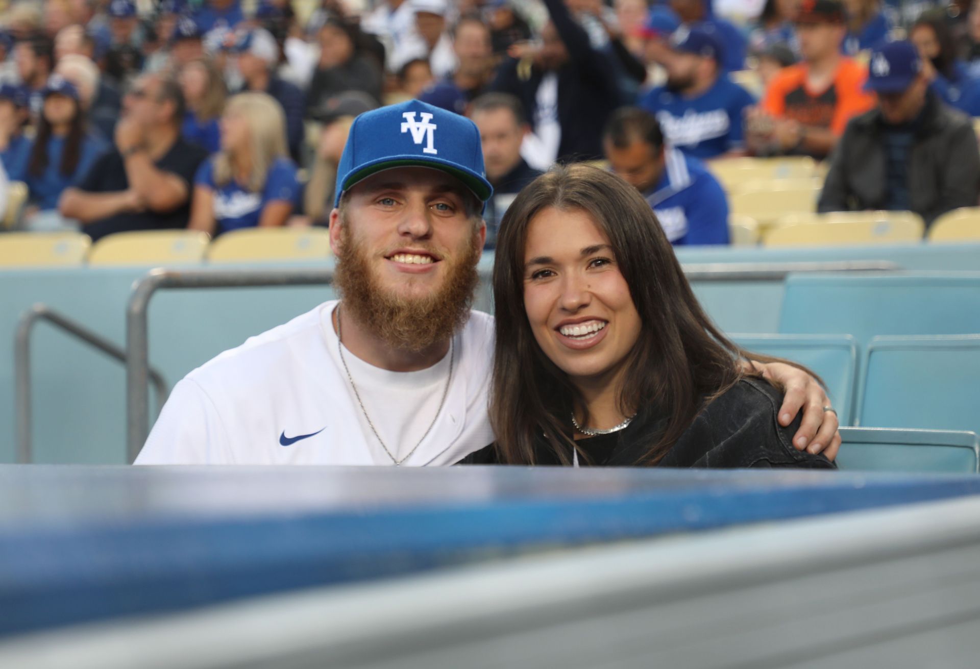 Celebrities At The Los Angeles Dodgers Game - Source: Getty