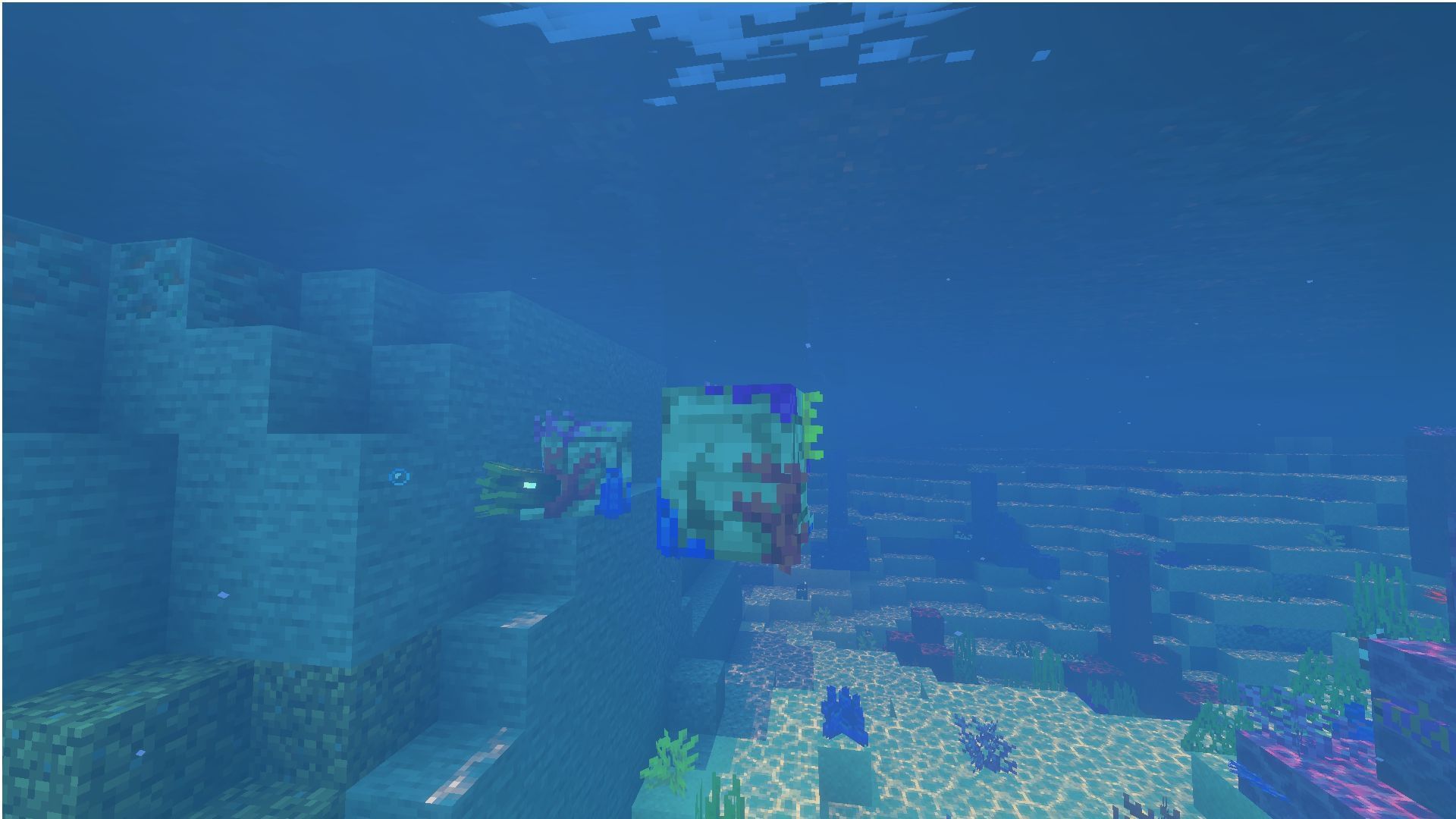 coral zombie nautilus in Minecraft