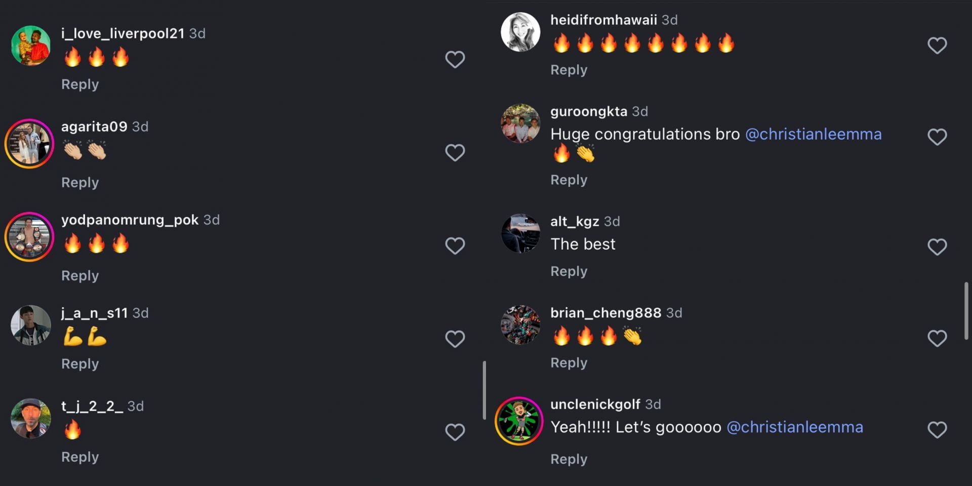 [Screenshots from Instagram @onechampionship]