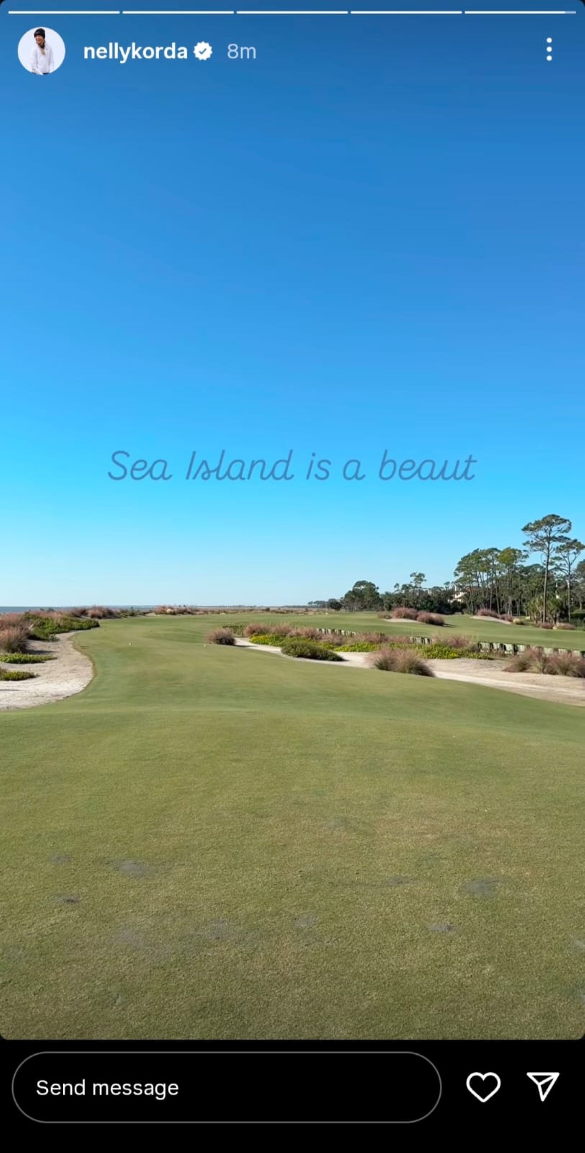 A still from Nelly Korda&#039;s Instagram story (Image credit: via @nellykorda)