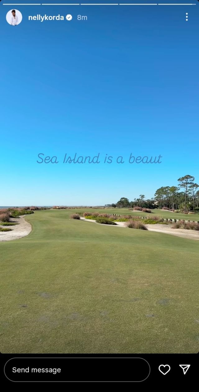 A still from Nelly Korda&#039;s Instagram story (Image credit: via @nellykorda)