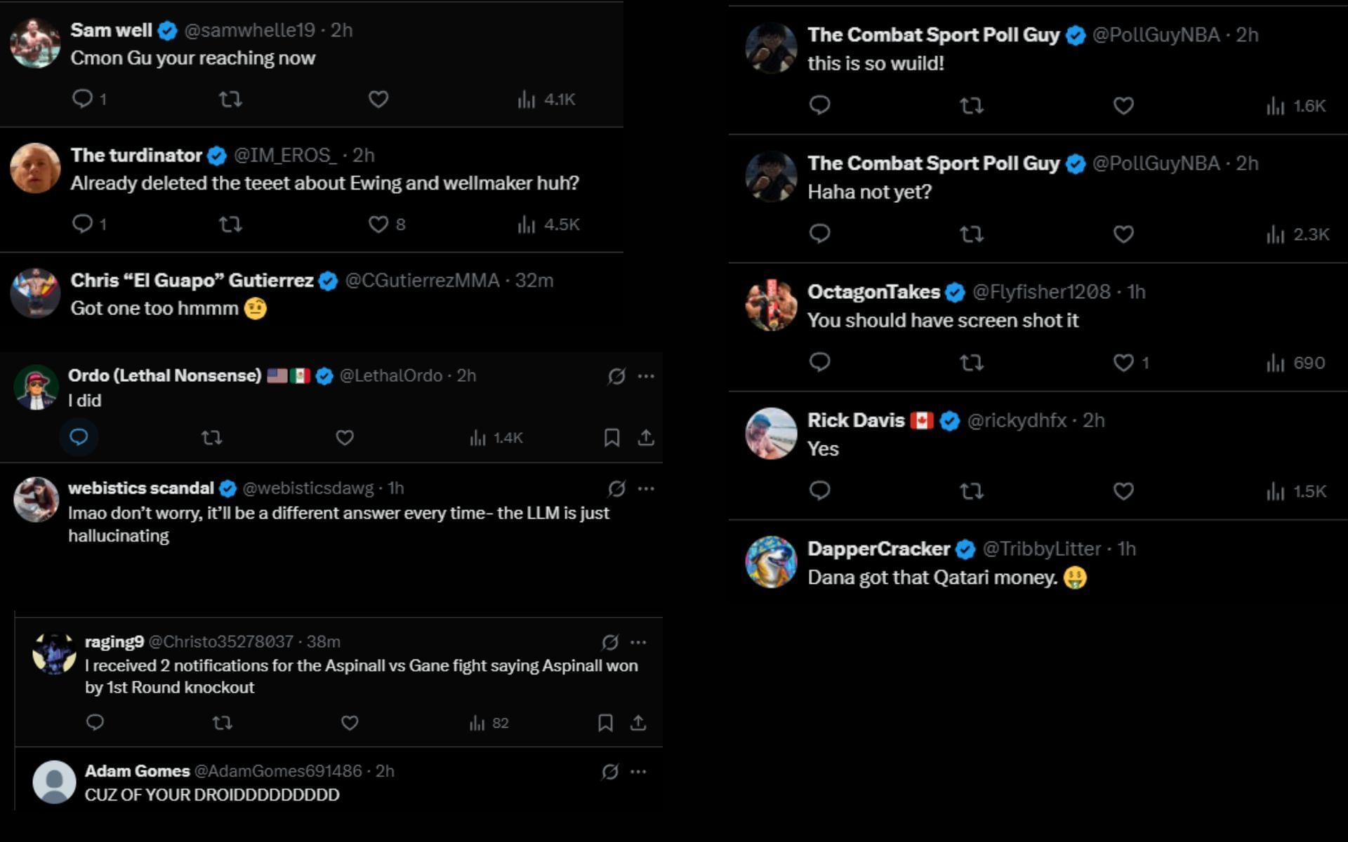 Fans react to MMA Guru leaking Jack Della Maddalena vs. Islam Makhachev result. [Screenshots courtesy: @THATBOYMMAGURU on X]
