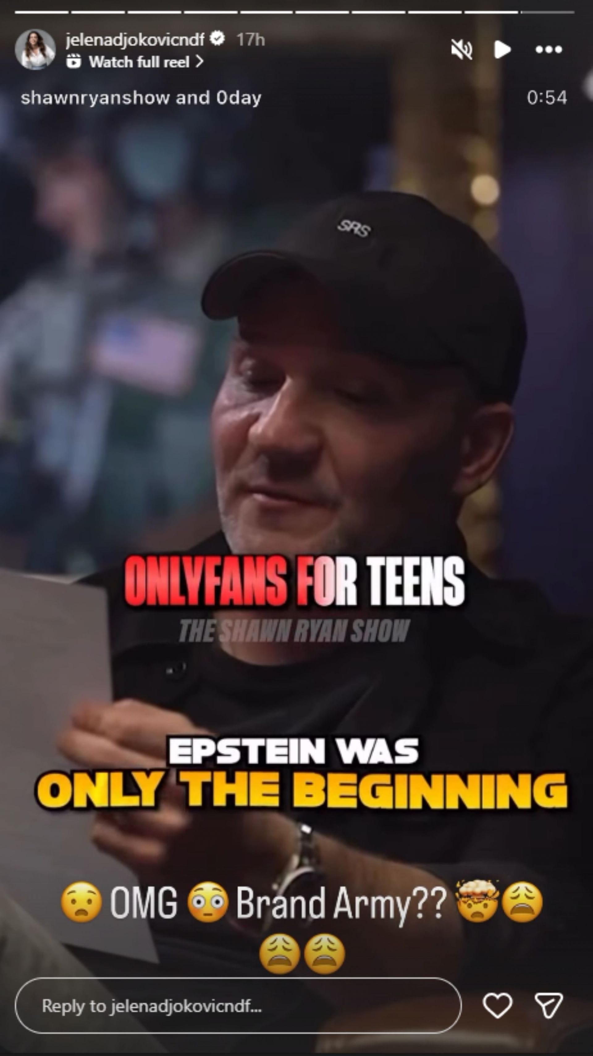 Djokovic's wife expresses shock; Instagram - @jelenadjokovicndf