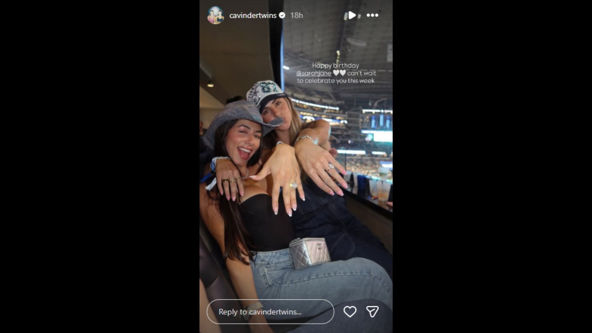 Haley Cavinder zdieľala priania k narodeninám pre Sarah Jane Ramos. (Foto cez CavinderTwins Instagram Story)