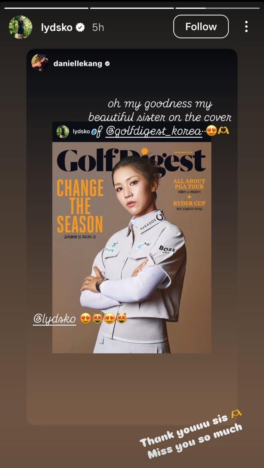 Lydia Ko ( via Lydia Ko&#039;s Instagram handle)