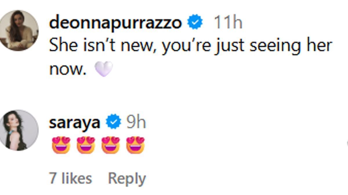Saraya&#039;s comment on Deonna Purrazzo&#039;s post (Image via Deonna Purrazzo&#039;s Instagram)