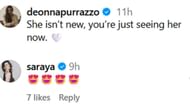 Saraya's comment on Deonna Purrazzo's post (Image via Deonna Purrazzo's Instagram)