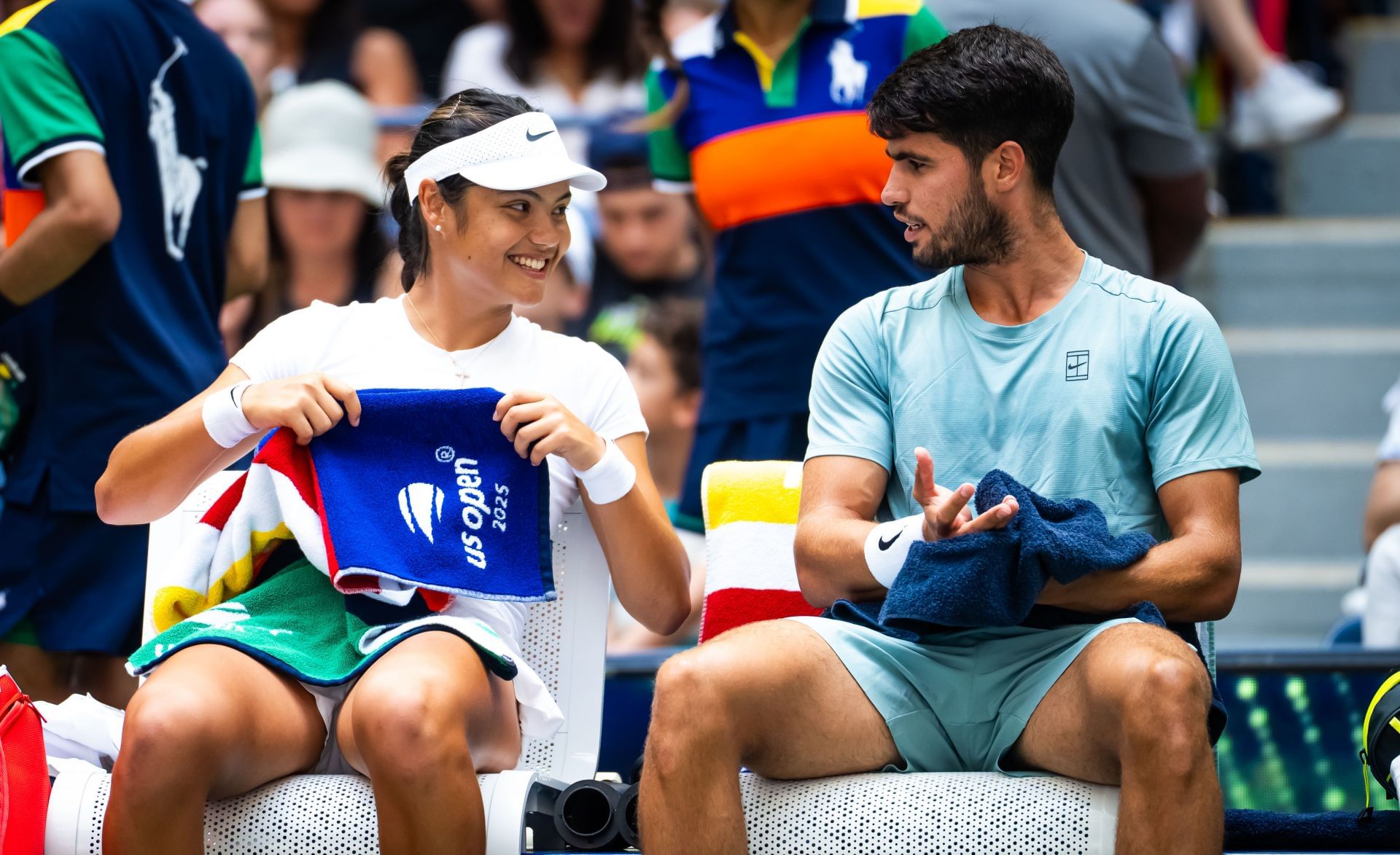 Emma Raducanu and Carlos Alcaraz at the 2025 US Open - Mixed Doubles - Source: Getty