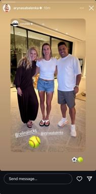 Sabalenka (center) with Ronaldo (right) and Celina (left) (Source: Instagram/ronaldo)
