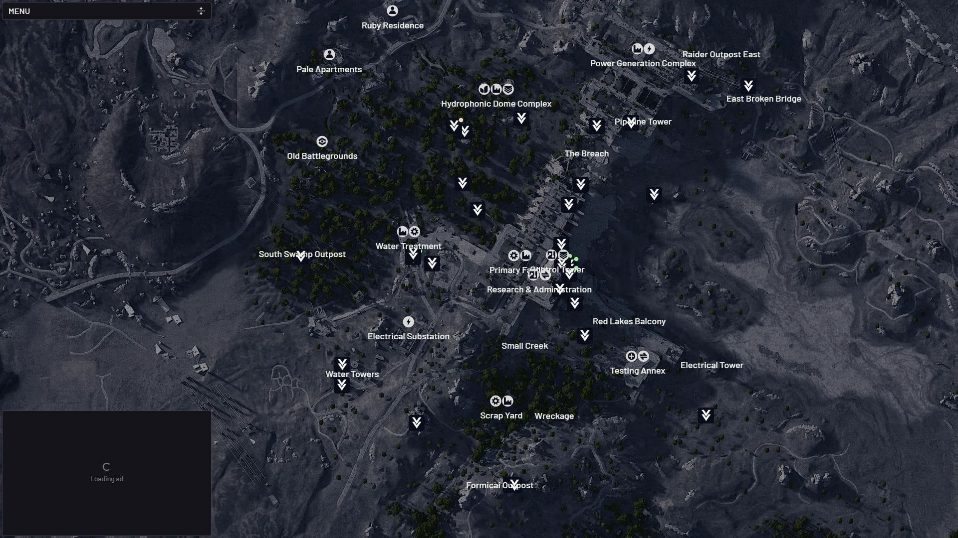 All Weapon case spawns in Dam Battlegrounds (Image via arcraidersmaps.app)
