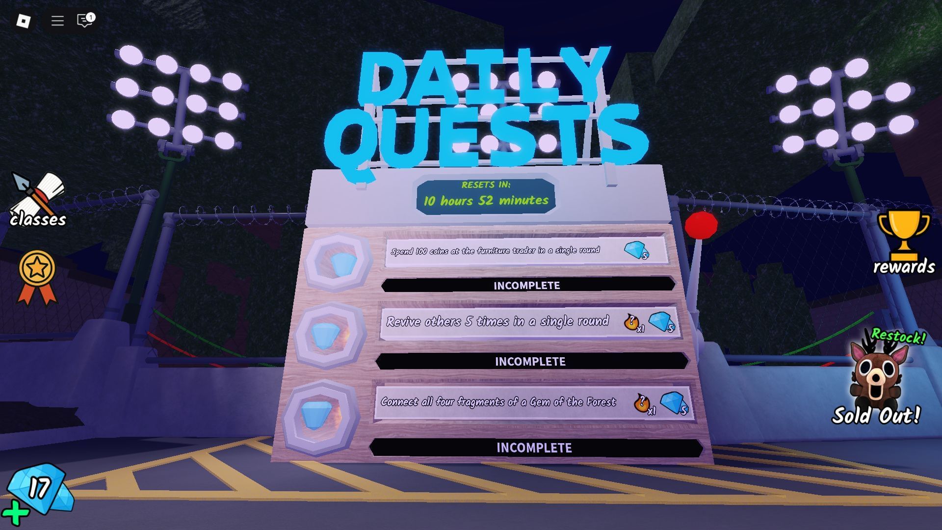 Stroj Daily Quests (obrázek přes Roblox)