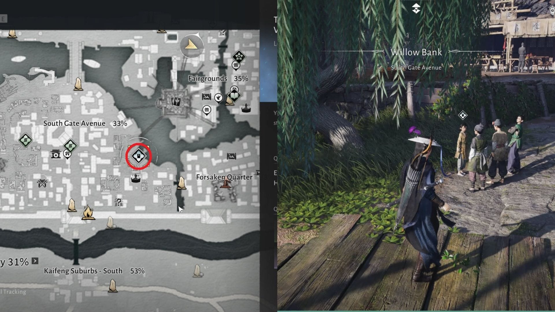 Umístění úkolu Tale of Gold Leaves Volume I (obrázek přes NetEase)