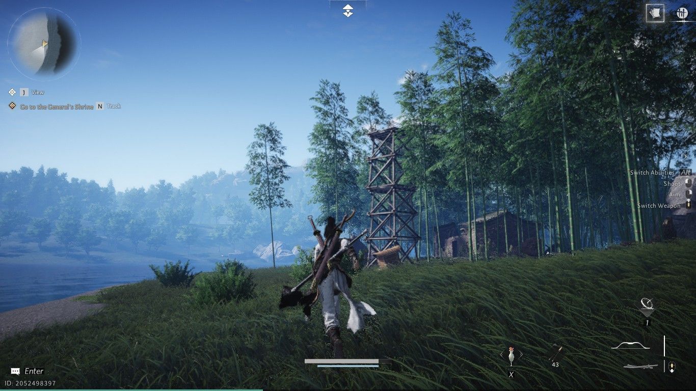 The ladderless tower is located north from the shrine (Image via NetEase)