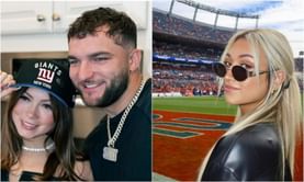 Cam Skattebo's GF Chloe delivers honest verdict on Wandale Robinson's GF Alyna's chic black leather outfit for Giants-Bears game