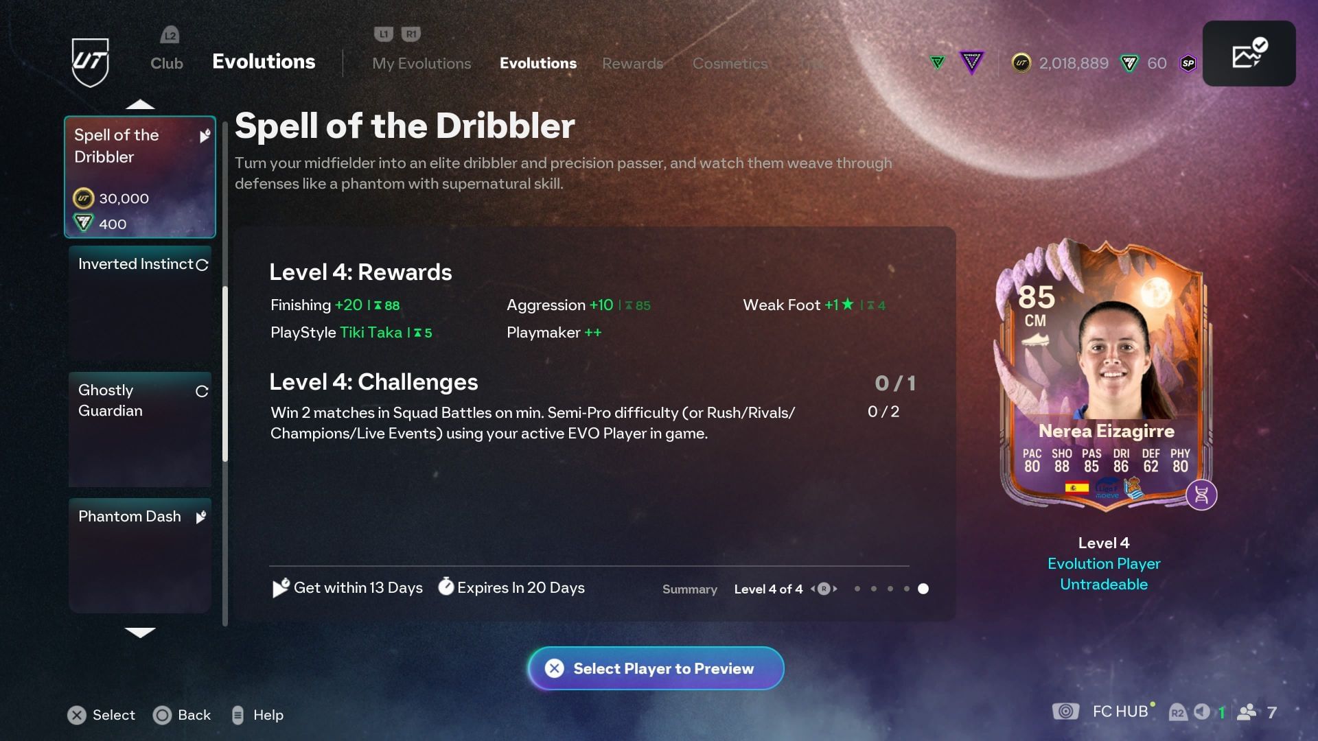 The EVO has four levels (Image via EA Sports)