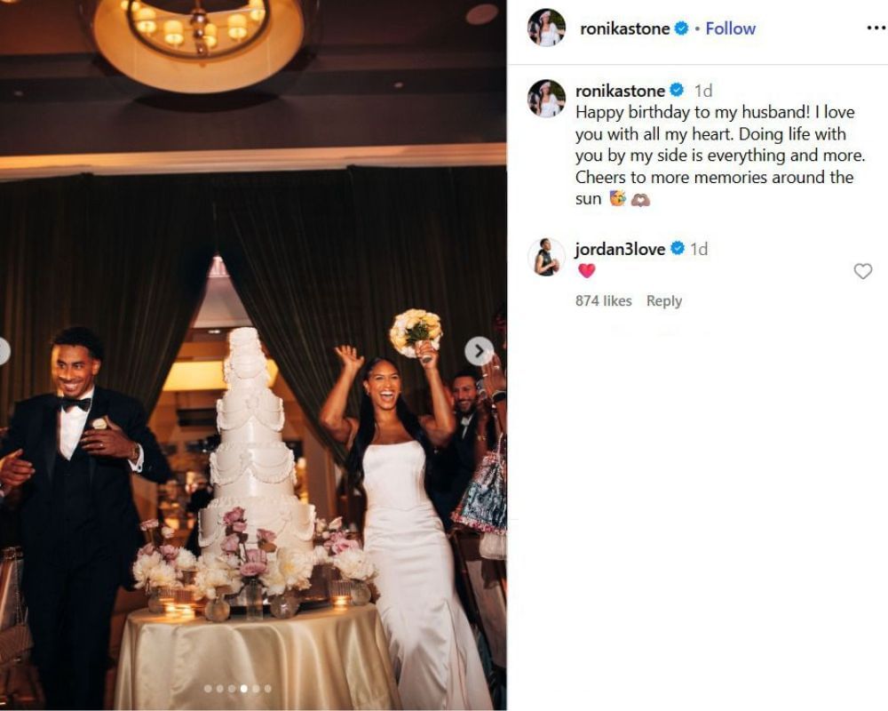Jordan Love&rsquo;s wife Ronika Stone drops unseen wedding photos in Packers QB&rsquo;s heartfelt birthday post [IG/@ronikastone]