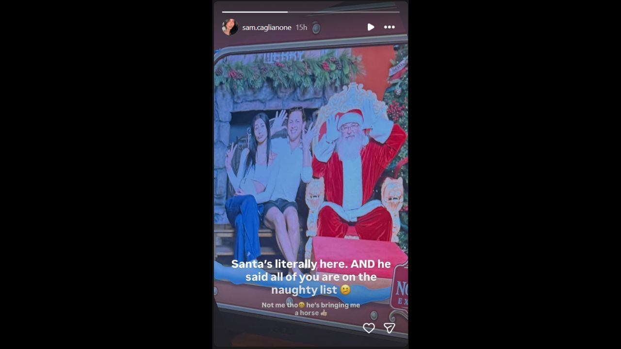 Screenshot of Samantha Caglianone&#039;s Instagram Story (Image from - Instagram.com/sam.caglianone IG Stories)