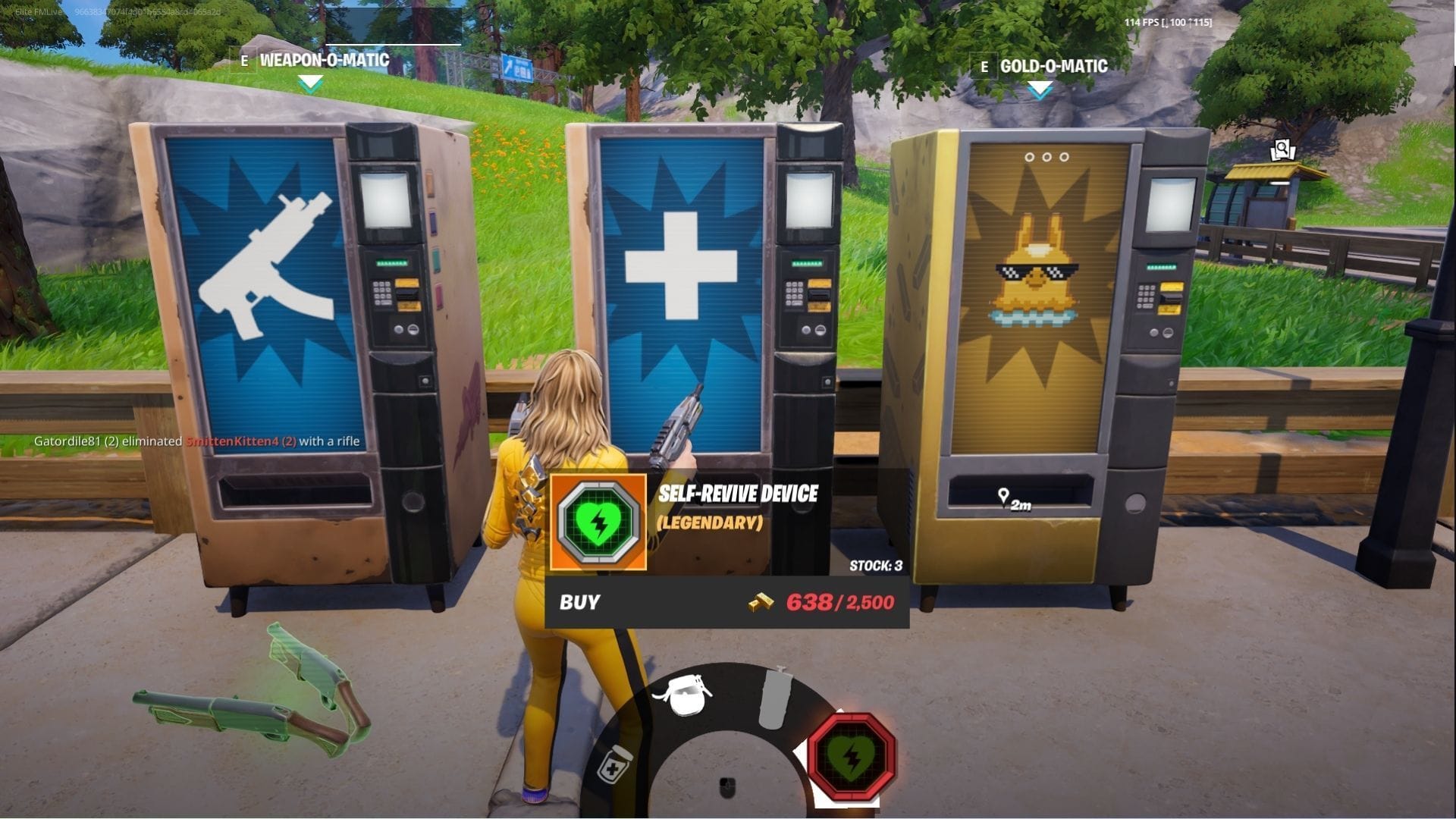 You can purchase the Self-Revive device and reboot yourself (Image via Sportskeeda Gaming || Epic Games)