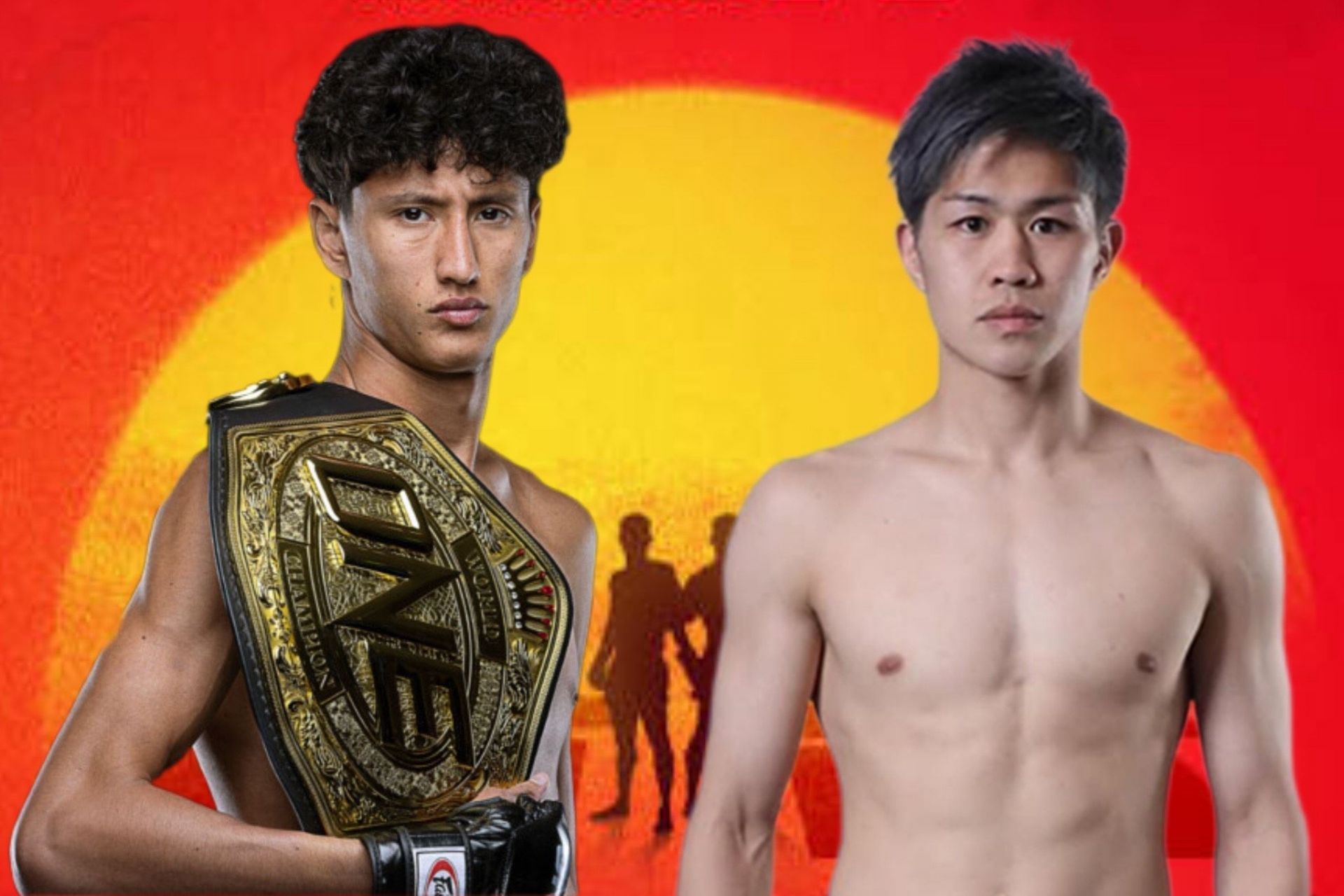 (From left) Nabil Anane and Hiromi Wajima collide in kickboxing action at ONE 173 in Tokyo. [Images: ONE Championship]