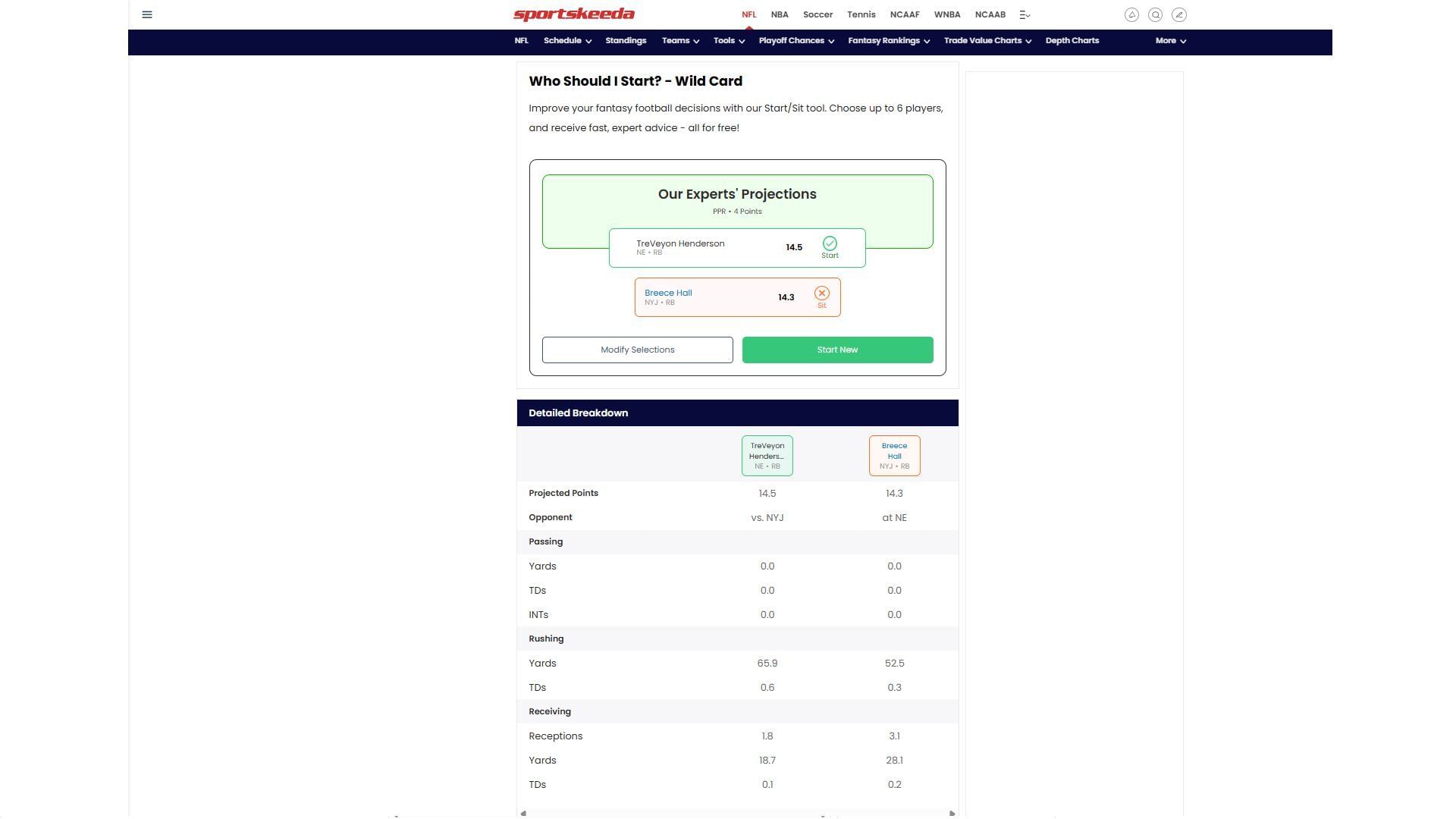 Hall vs Henderson - Sportskeeda&#039;s Who Should I Start Tool