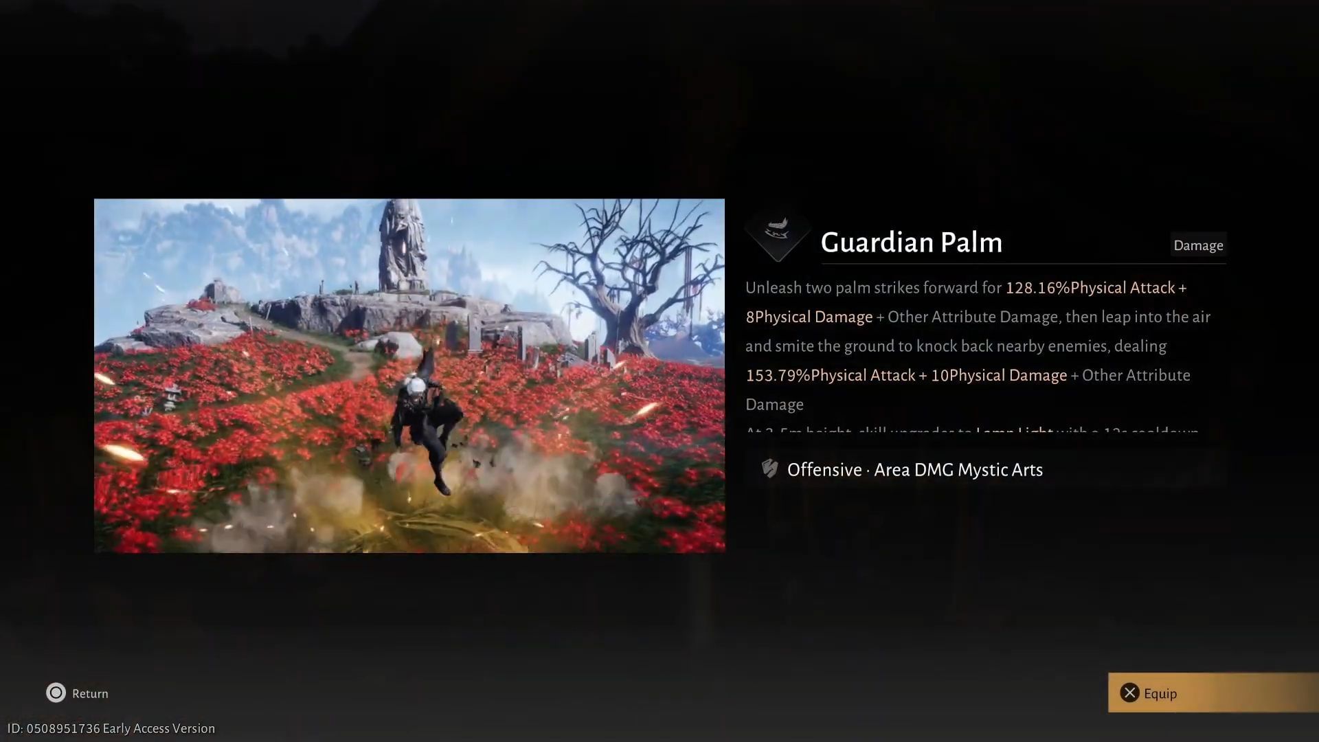 Podrobnosti o Guardian Palm Skill in Where Winds Meet (Obrázok cez Sportskeeda Gaming || NetEase Games)