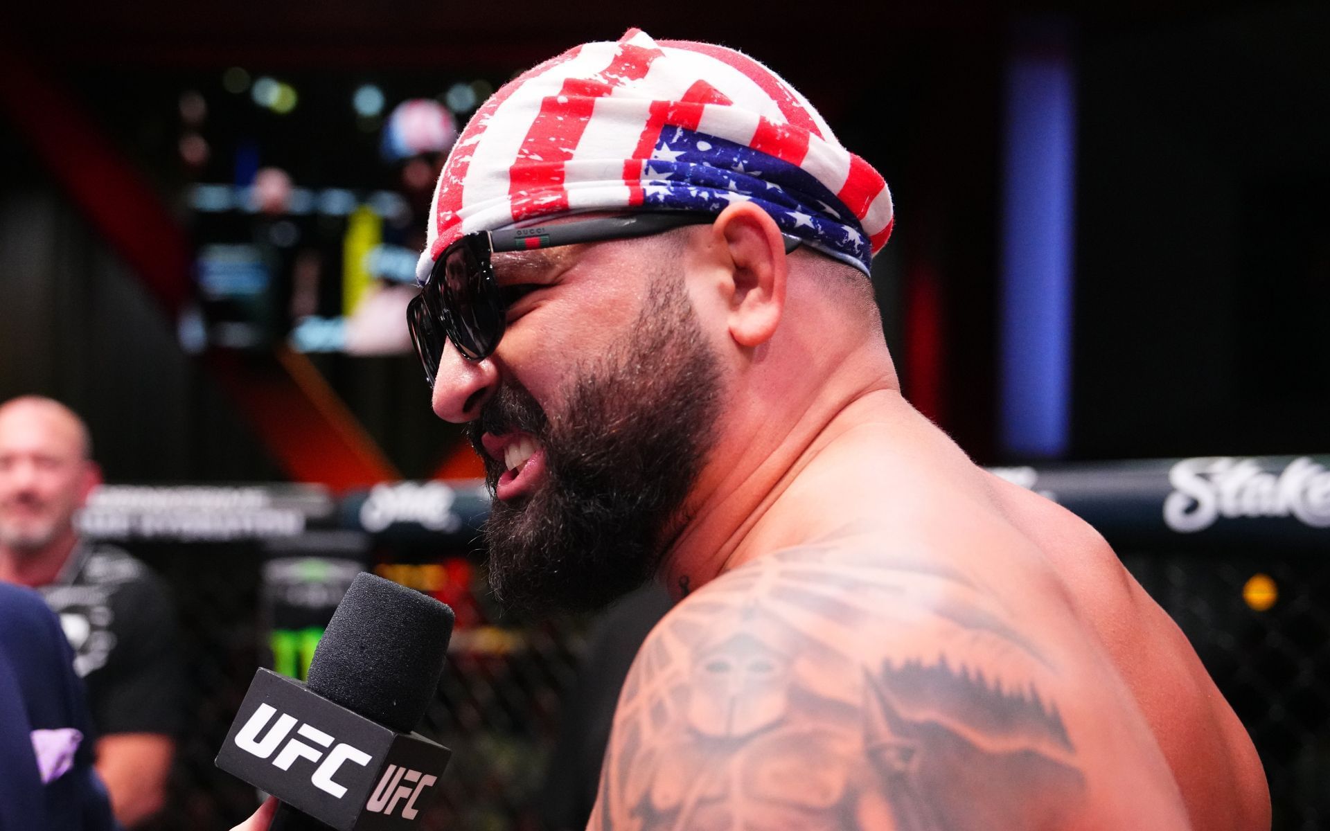 Josh Hokit delivers an entertaining post-fight speech. [Image courtesy: Getty]