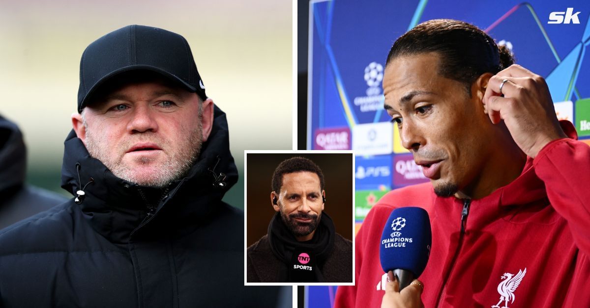 Wayne Rooney (left), Virgil van Dijk (right), Rio Ferdinand (inset)