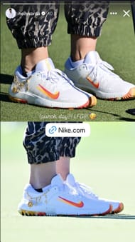Korda shows off her custom golf shoe with Nike on its launch day (Image via Instagram @nellykorda)