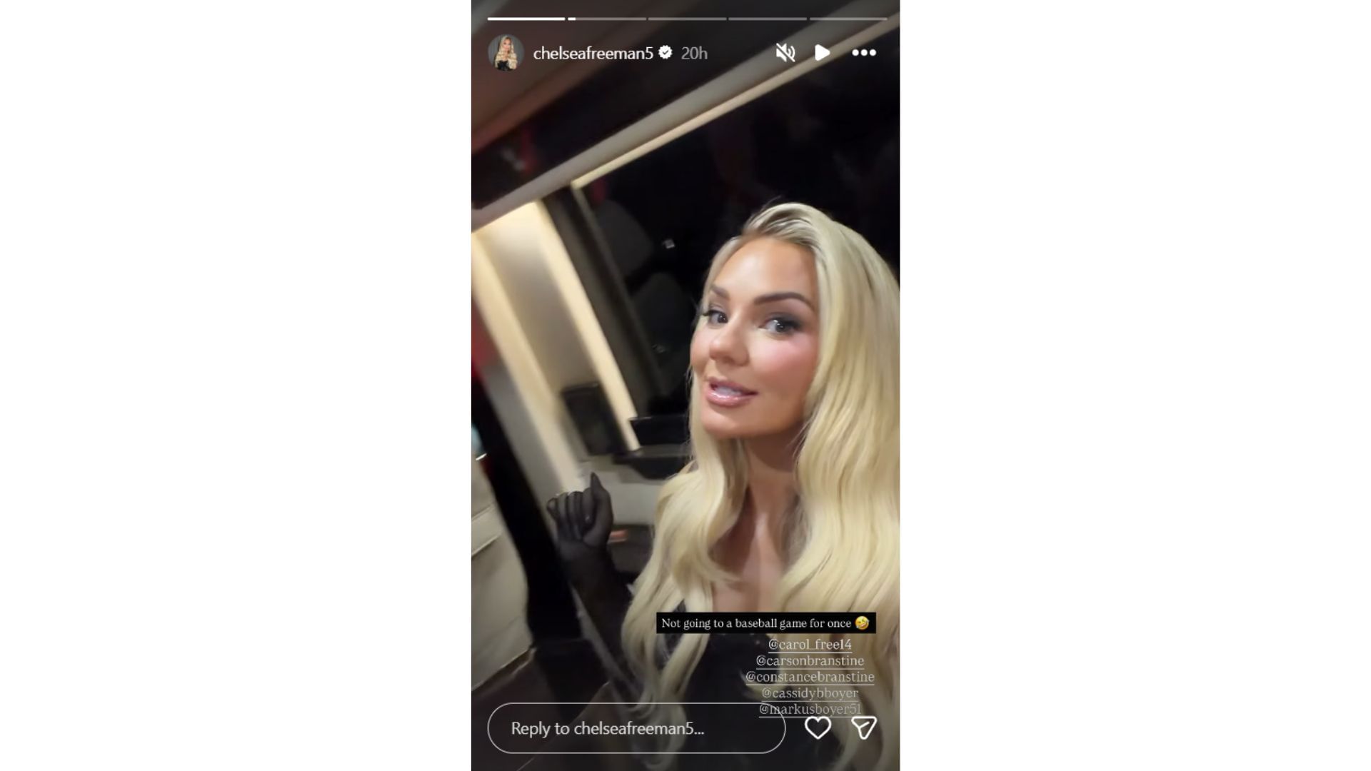 Chelsea Freeman&#039;s Instagram story from Kris Jenner&#039;s birthday party (Source: Instagram @chelseafreeman5)