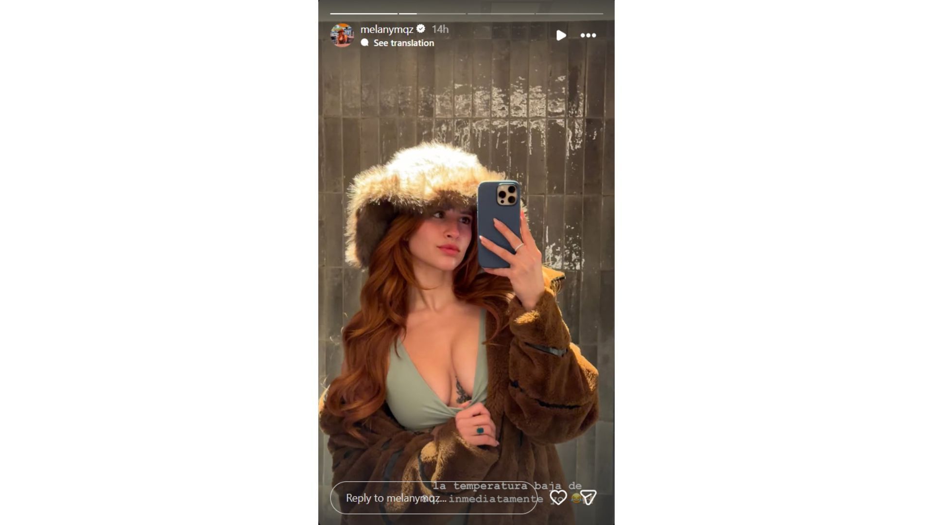 Adrian Morejon&#039;s wife Melany&#039;s Instagram story about the onset of winter (Source: Instagram @melanymqz)