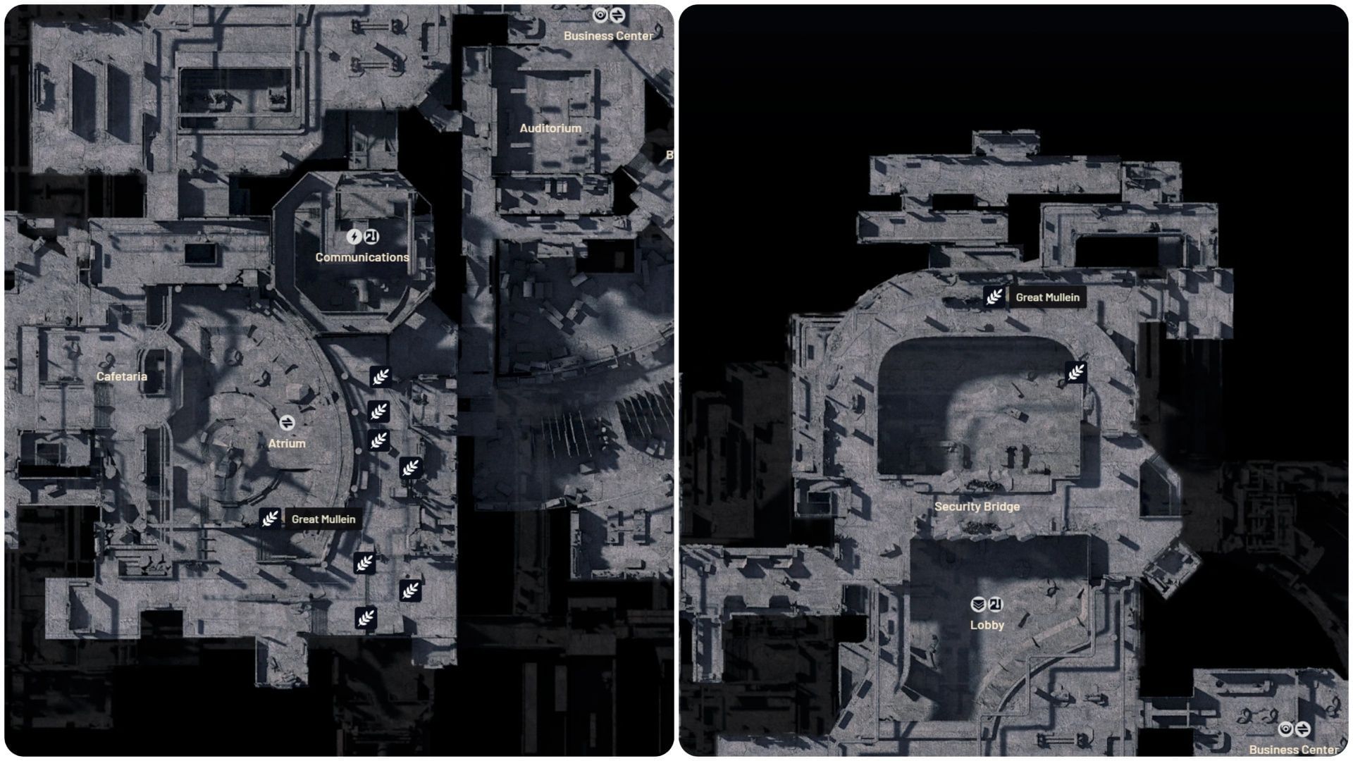 Where to find Great Mullein in ARC Raiders 7 Harvest Points in Stella Montis (Image via arcraidersmaps.app)