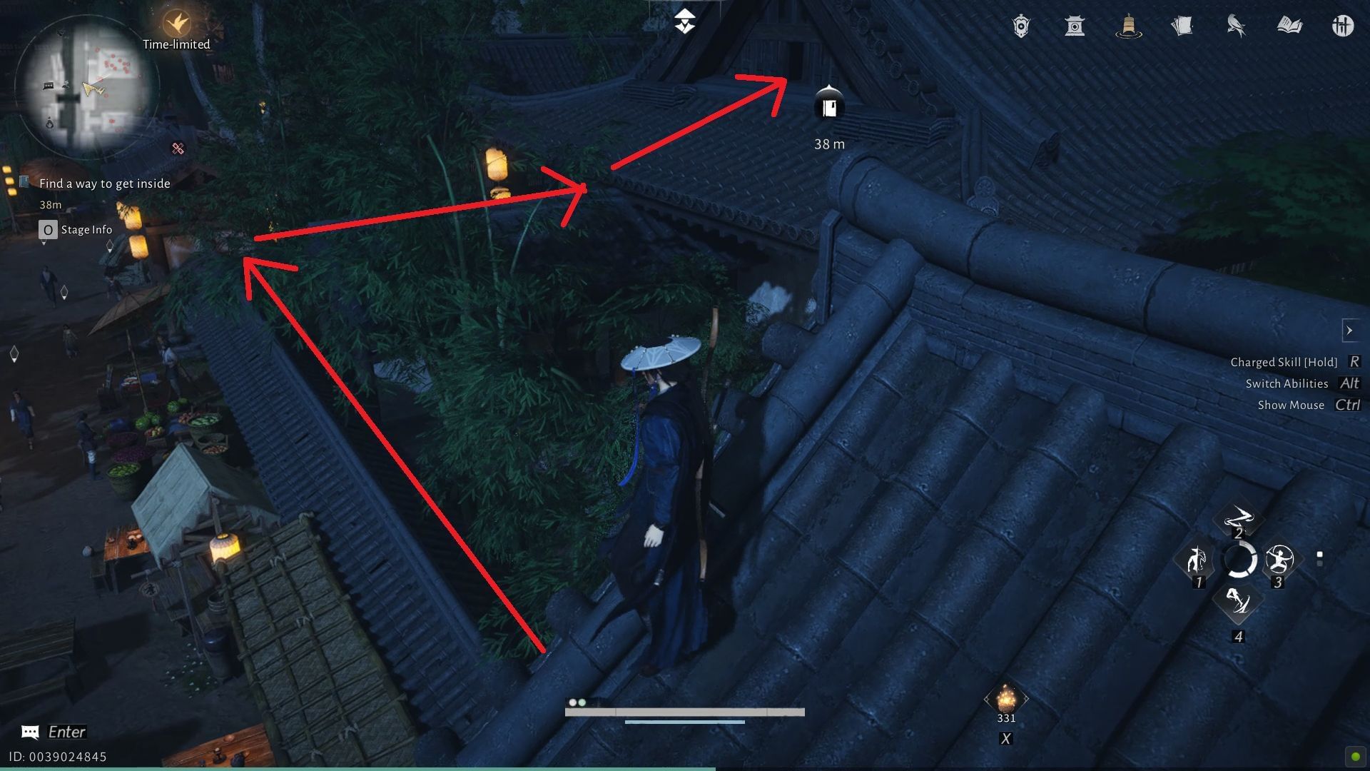 Use the wall to get to the next roof (Image via NetEase)