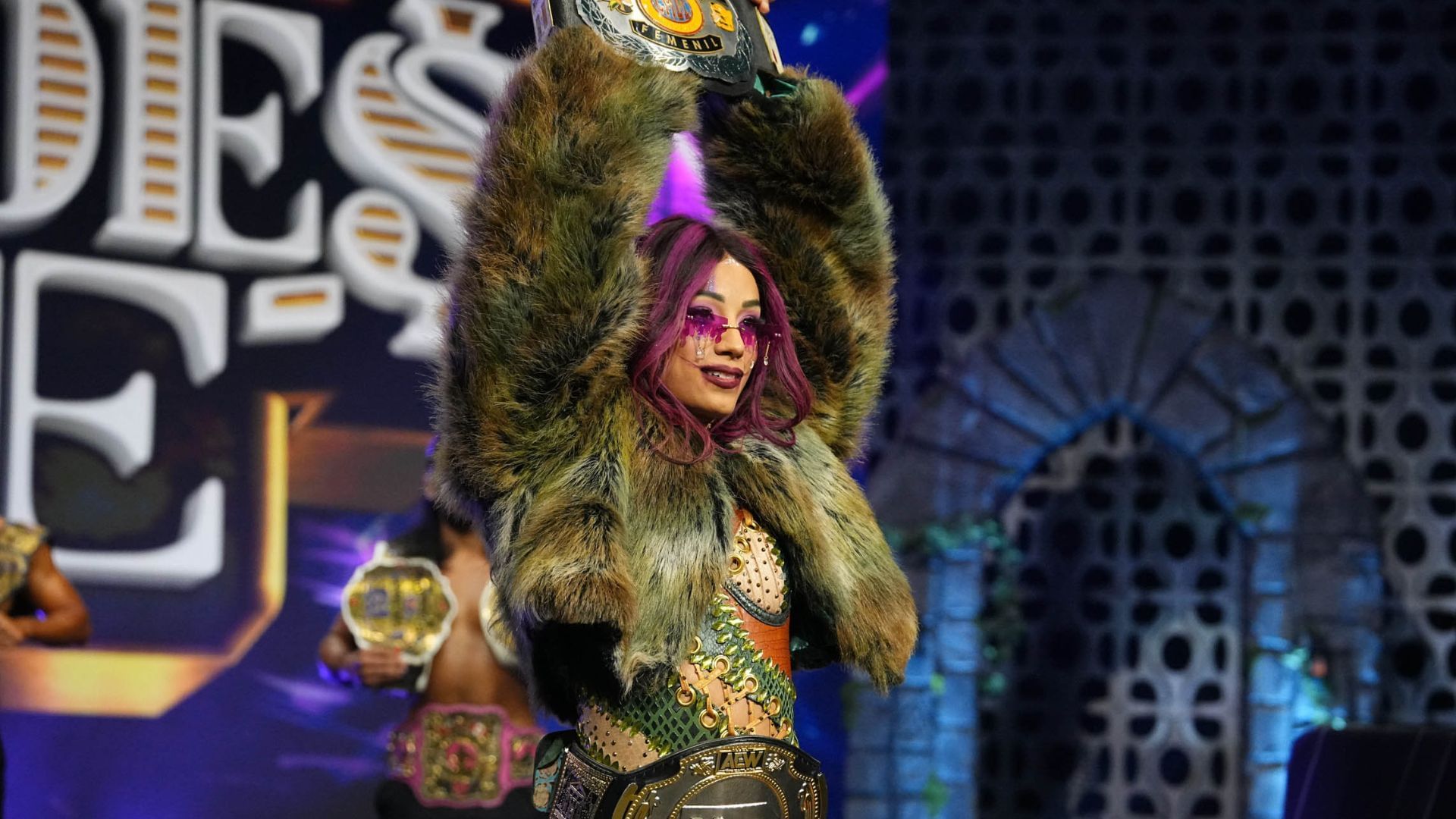 Mercedes Mon&eacute; is in possession of 12 belts [Photo: AEW Official Website]