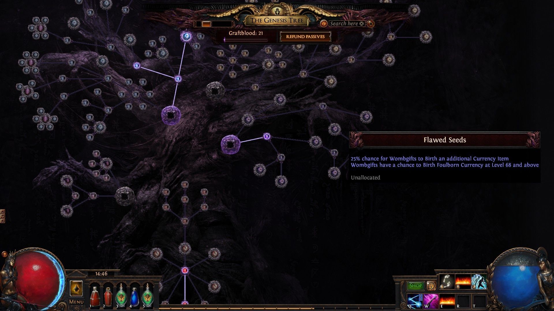 To get Foulborn items, activate related notables (Image via Grinding Gear Games)