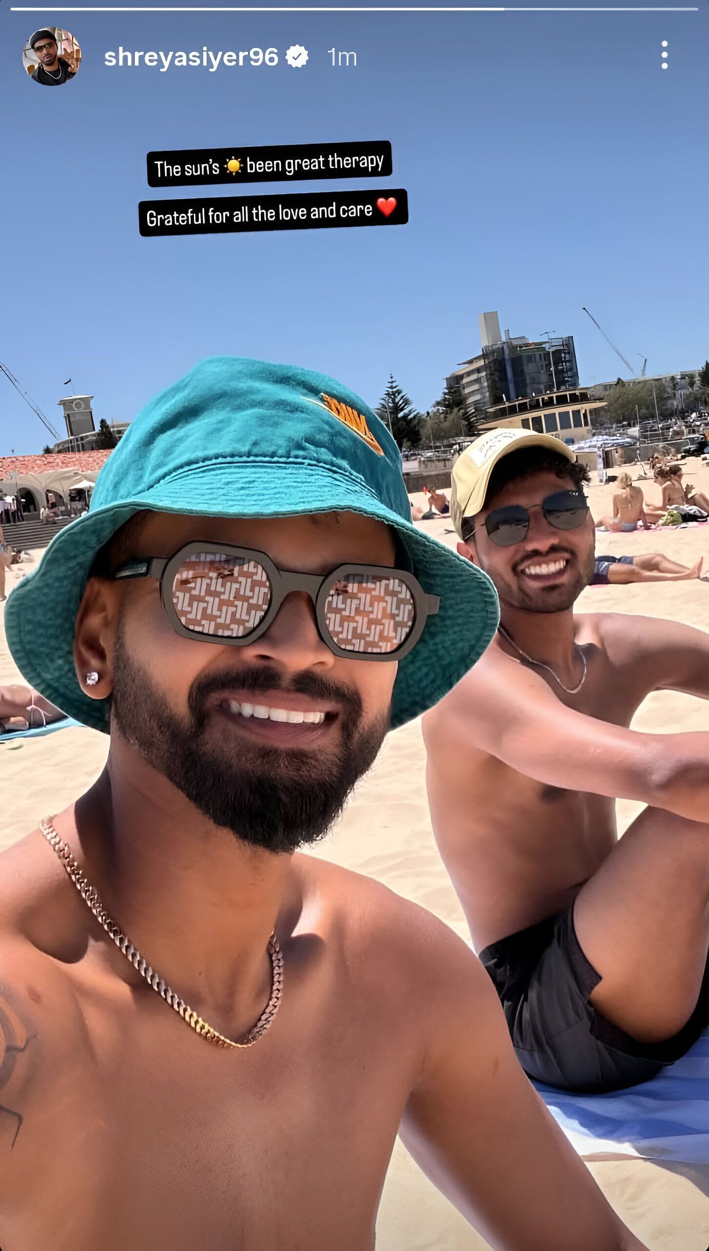 Screenshot of Shreyas Iyer&#039;s Instagram story