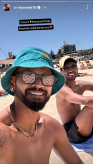 Screenshot of Shreyas Iyer's Instagram story