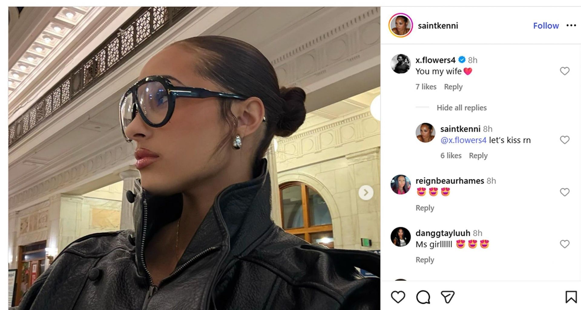 Zay Flowers swoons over GF Kennedi /@saintkenni