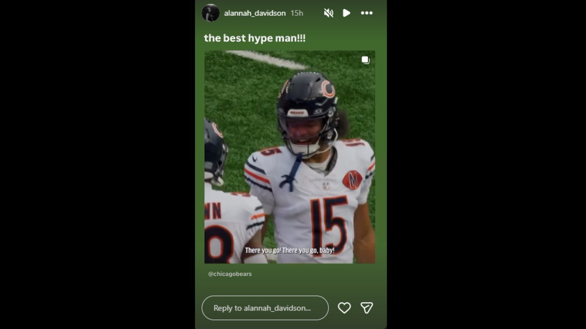 Rome Odunze&#039;s girlfriend, Alannah Davidson shared a message about his sportsmanship. (Photo via Alannah Davidson&#039;s Instagram Story)