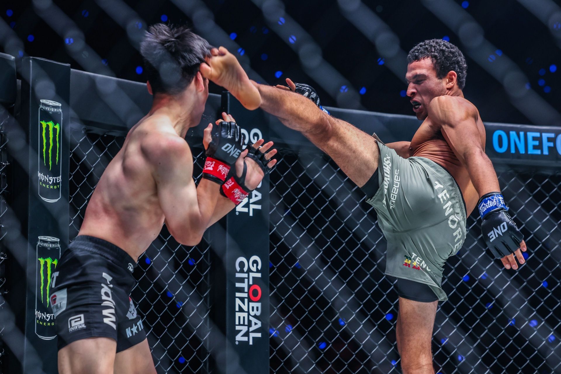 Tye Ruotolo (right) claimed another massive W in his MMA career at ONE 173. [Image: ONE Championship]