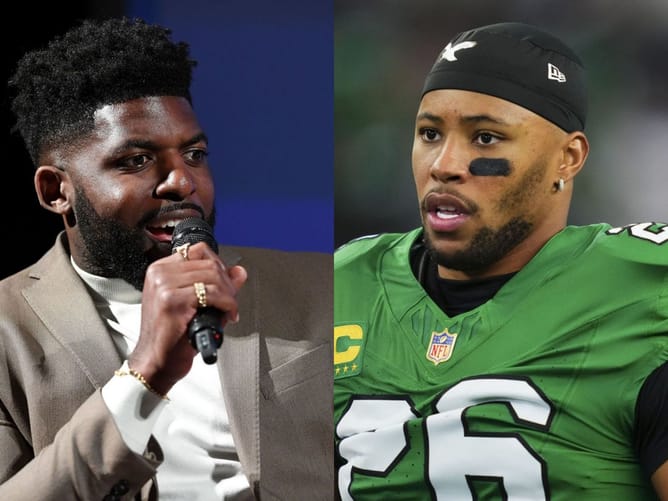 “I do my homework”: Emmanuel Acho doubles down on Saquon Barkley regression while hitting back at ex-Eagles LB