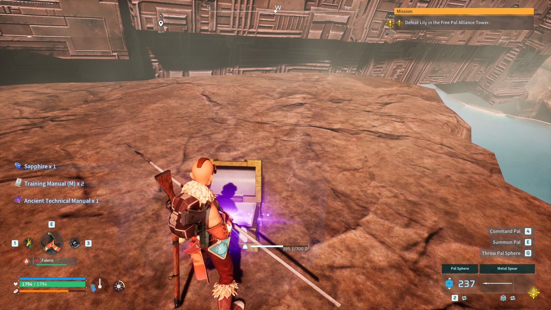 Open the chests on the Wildlife Sanctuary for a chance to get an Ancient Technical Manual (Image via Pocket Pair)