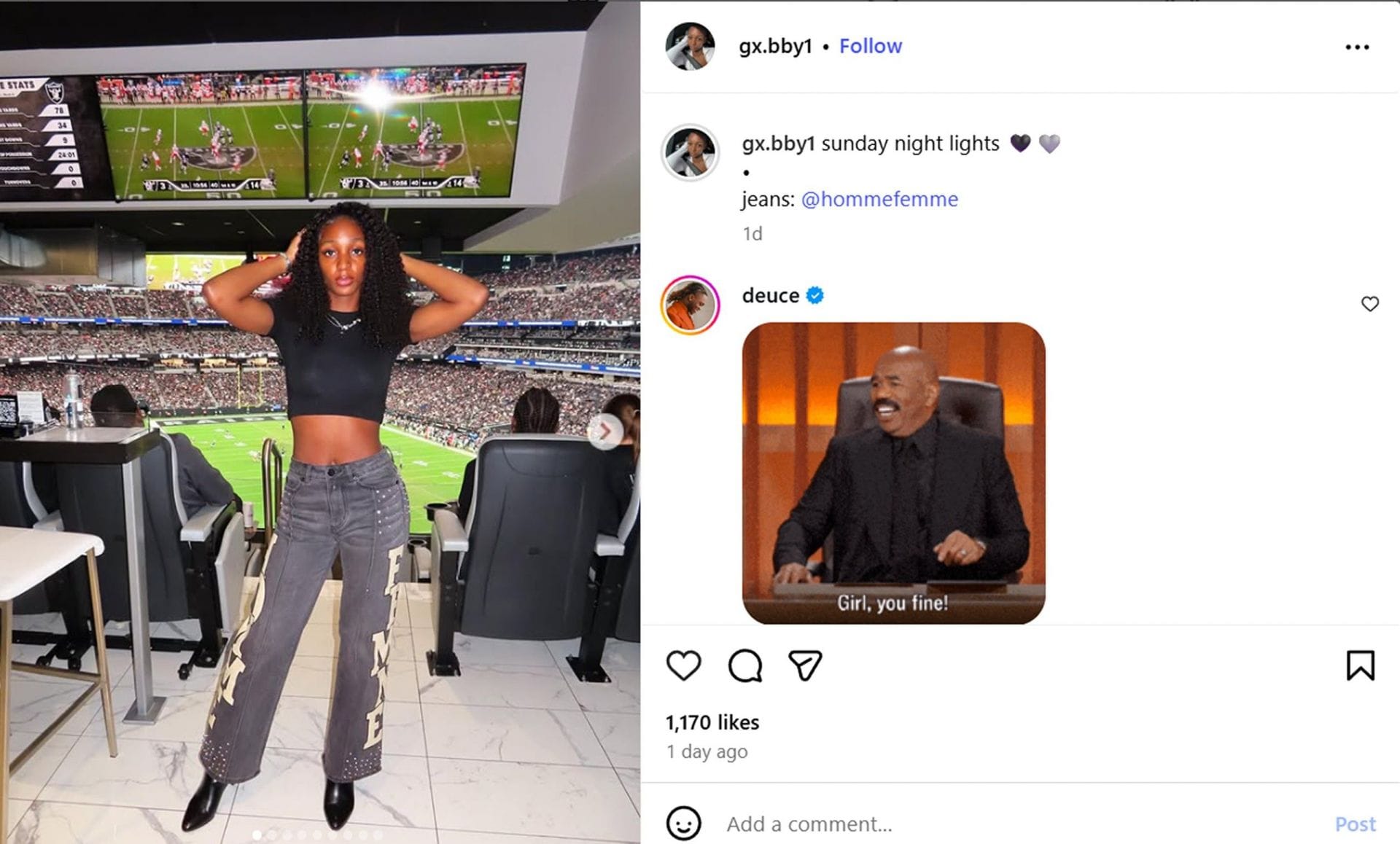 Ashton Jeanty uses Steve Harvey&rsquo;s 3-word reaction to compliment GF Gabrielle Miller/@gx.bby1