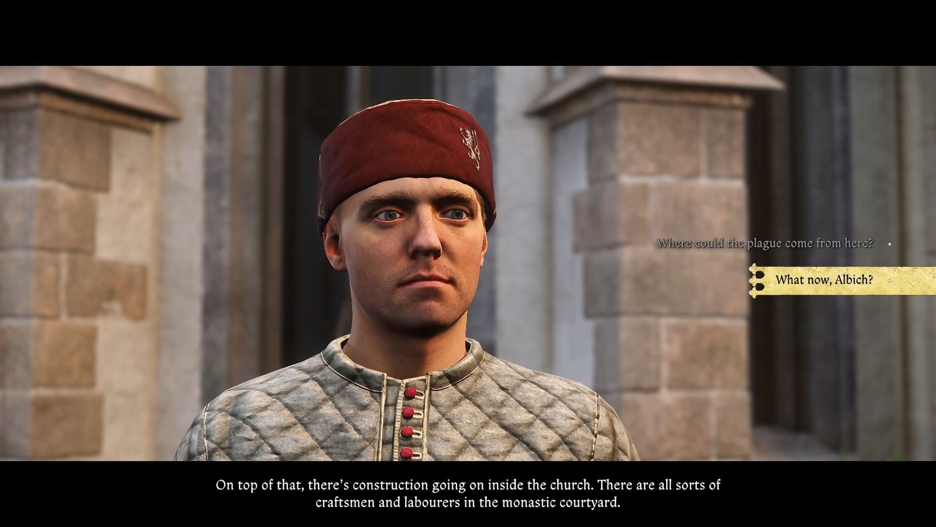 Talk to Father John and learn about the ongoing plague (Image via Deep Silver)