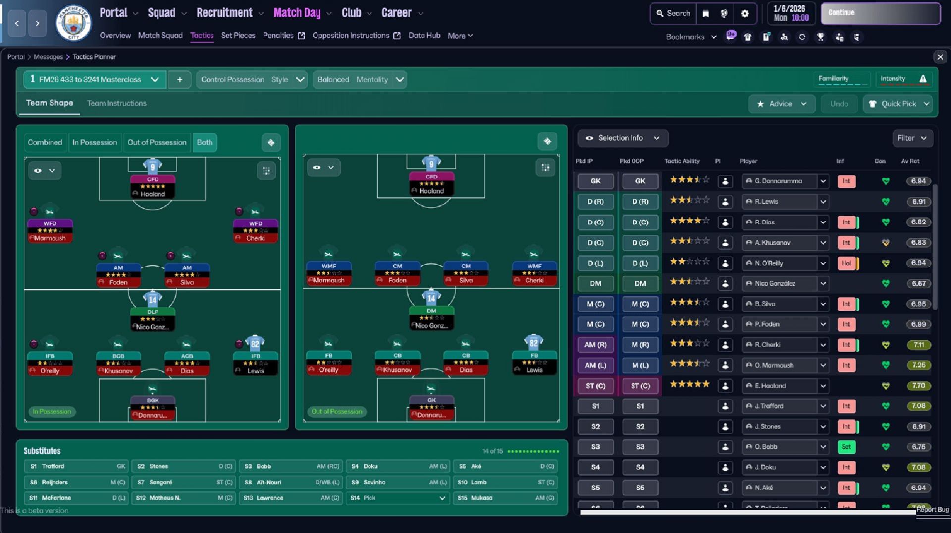 4-3-3 is a classic formation (Image via Sports Interactive)