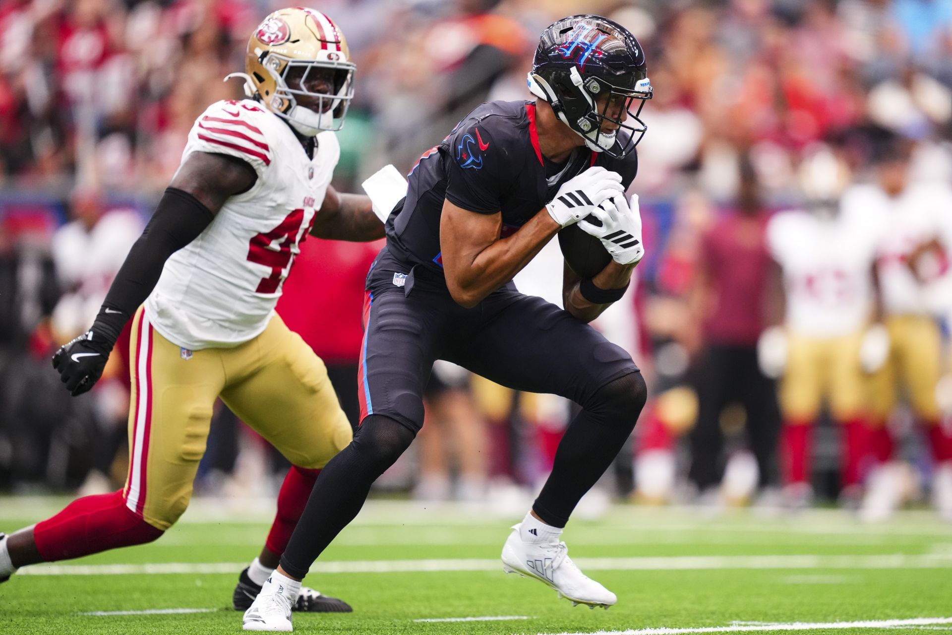 Jayden Higgins at San Francisco 49ers v Houston Texans - Source: Getty