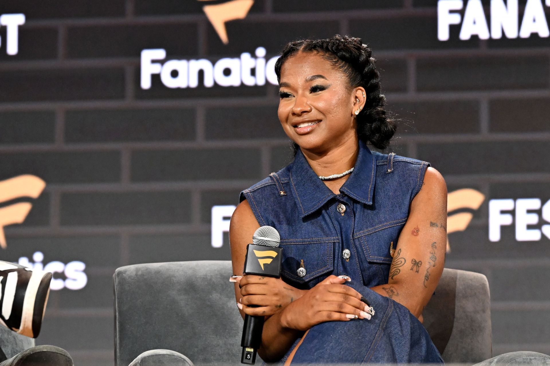 Jordan Chiles during Fanatics Fest NYC 2025 in New York City. (Photo by Getty Images)